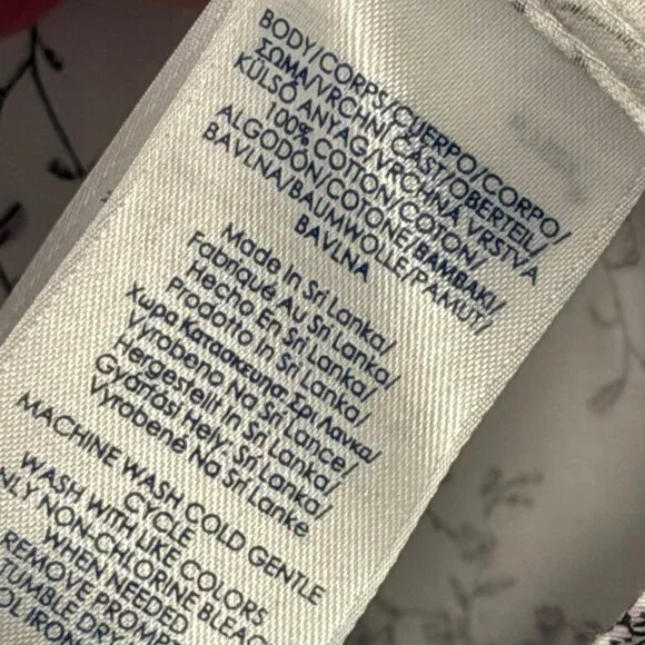 Chaps Womens No Iron Button-Up Shirt Sz M White Floral 100% Cotton Long Sleeve - Picture 4 of 13